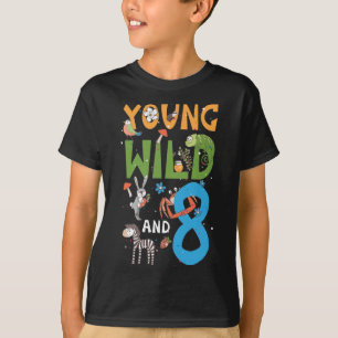8 års gammal zoo Birthday Safari Jungle Animal 2:a T Shirt