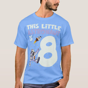 8 års gammalt astronaut-pojkutrymme 8 dagars docka t shirt