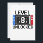 8 års Gåvor på nivå 8: e födelsedagsvideokammet Inbjudningar<br><div class="desc">Upplåsta 8-åriga videospel på Nivå 8 är perfektens födelsedagspresent eller videospelsuppgift för pojkar,  barn eller videospel fläkt som blir 8 år gamla.  kärlek i videospel med den här 8:e födelsedagskalan för videospelspelare</div>