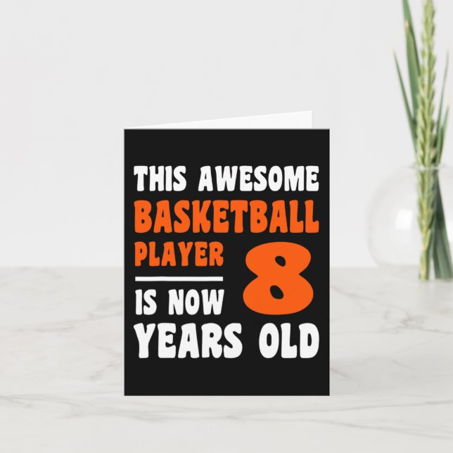 8 års Lycklig 8:e födelsedag Basketboll 8:e födels Kort (Framsida)