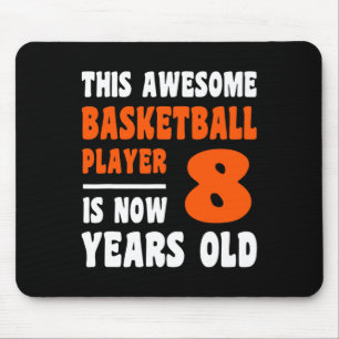 8 års Lycklig 8:e födelsedag Basketboll 8:e födels Musmatta
