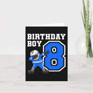 8 års Old Boy Ice Hockey Player 8th Birthday Kid Kort
