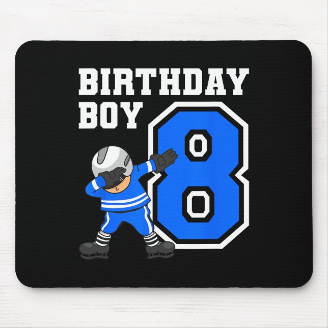 8 års Old Boy Ice Hockey Player 8th Birthday Kid Musmatta (Framsidan)