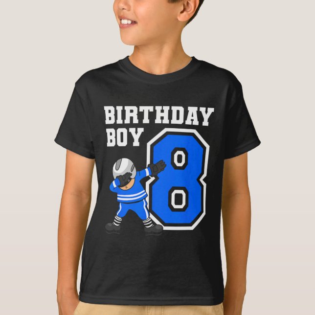 8 års Old Boy Ice Hockey Player 8th Birthday Kid T Shirt (Framsida)