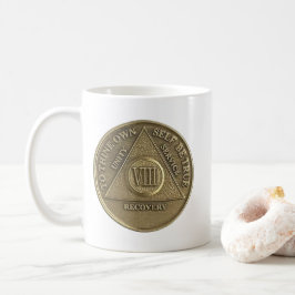 8 års Sober Medallion Coin Lycklig-årsdag Kaffemugg
