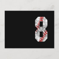8-årsdag Baseboll Stort nummer åtta 8 år gammal 