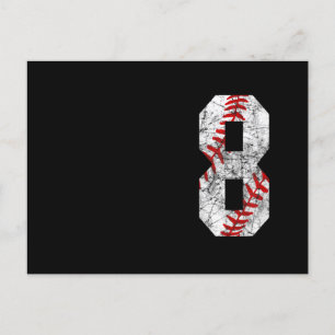 8-årsdag Baseboll Stort nummer åtta 8 år gammal Vykort