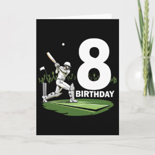 8-årsdag Cricketälskare Rolig design Kort