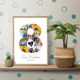 8-årsdag Fotocollage Affisch Minne