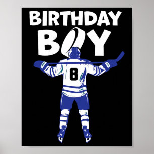 8-årsdag Ishockey Pojke 8 År Gammal Småbarn Hoc Poster