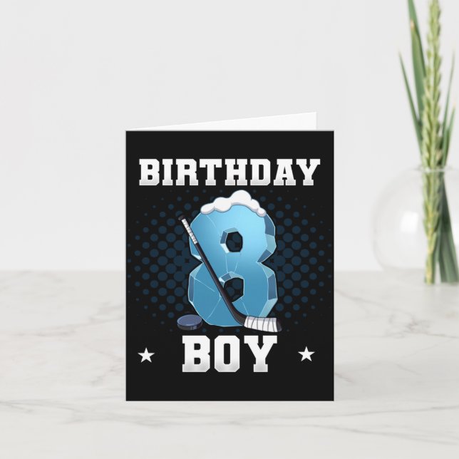 8-årsdag ishockey prestation kort (Framsida)