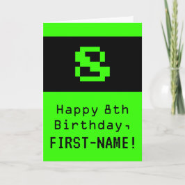 8-årsdag: Nördig / nördaktig stil "8" och namn Kort