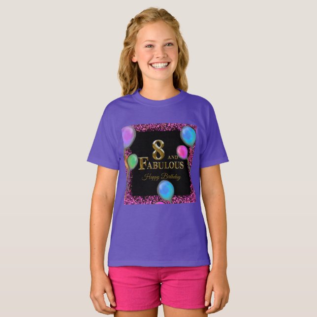 8-årsdag  t shirt (Hel framsida)