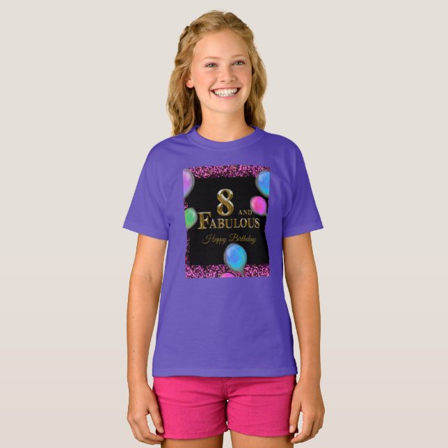 8-årsdag  t shirt (Hel framsida)