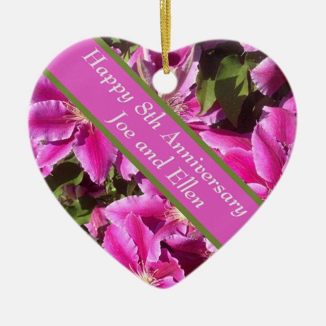 8-årsjubileum, Klematis Julgransprydnad Keramik (Framsidan)