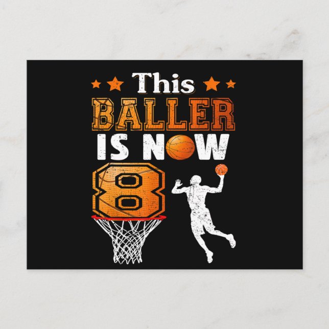 8-årspresent Det här Baller är nu 8  Vykort (Framsida)