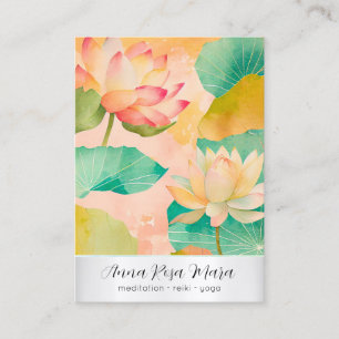*~* 8 Art Lotus FOTO Natur Blommor QR AP67 Visitkort