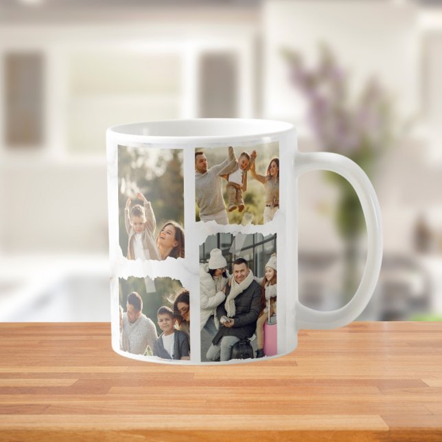 8 Åtta foto Modern Elegant Collage Family Kärlek C Kaffemugg (Skapare uppladdad)