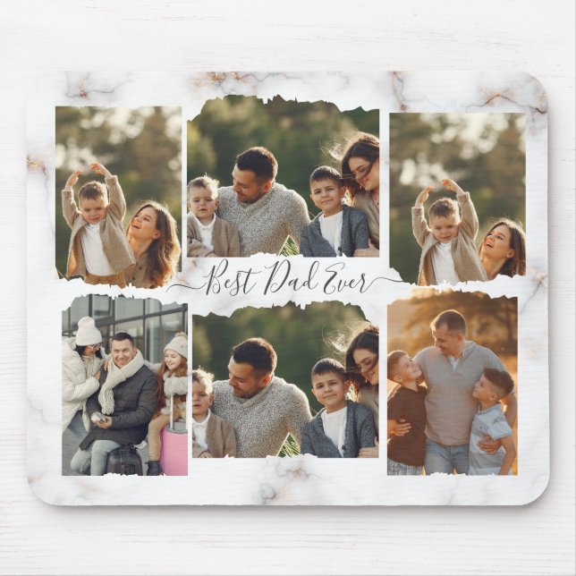 8 Åtta foto Modern Elegant Collage Family Kärlek Musmatta (Framsidan)