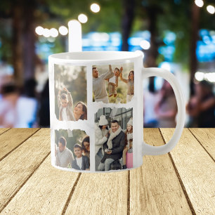 8 Åtta Foto Modern Elegant Kolla Familj Kärlek C Kaffemugg