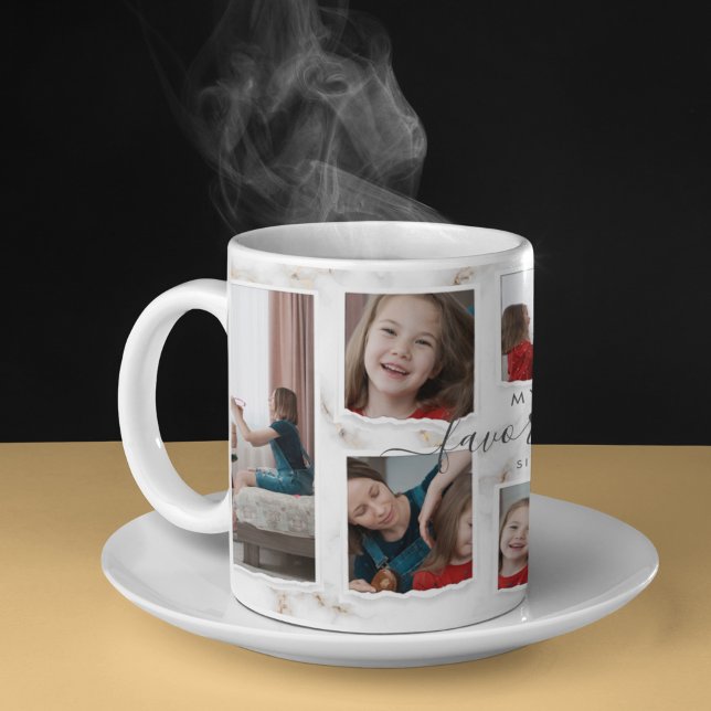 8 Åtta fotokollage Modern Elegant-familj Kaffemugg (Skapare uppladdad)