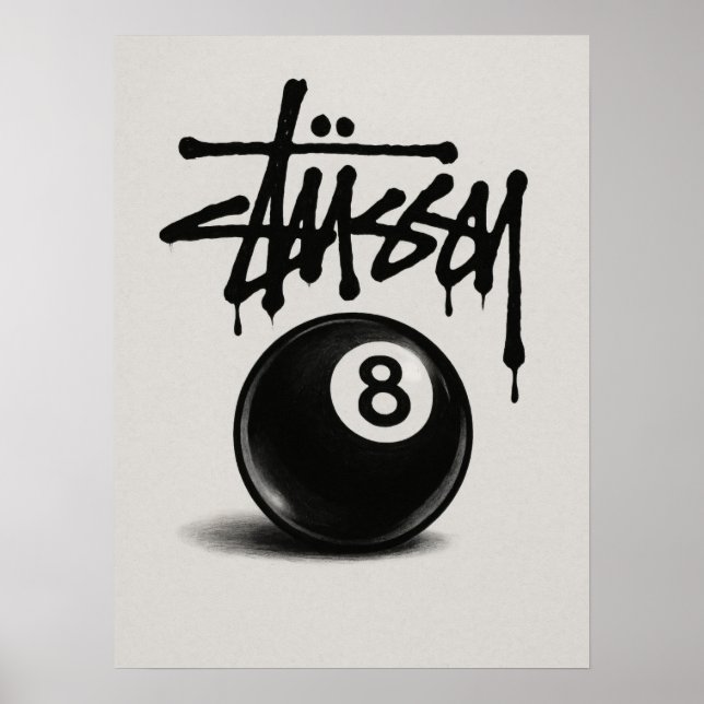 8 Ball Graffiti Vertikal Poster (Framsidan)