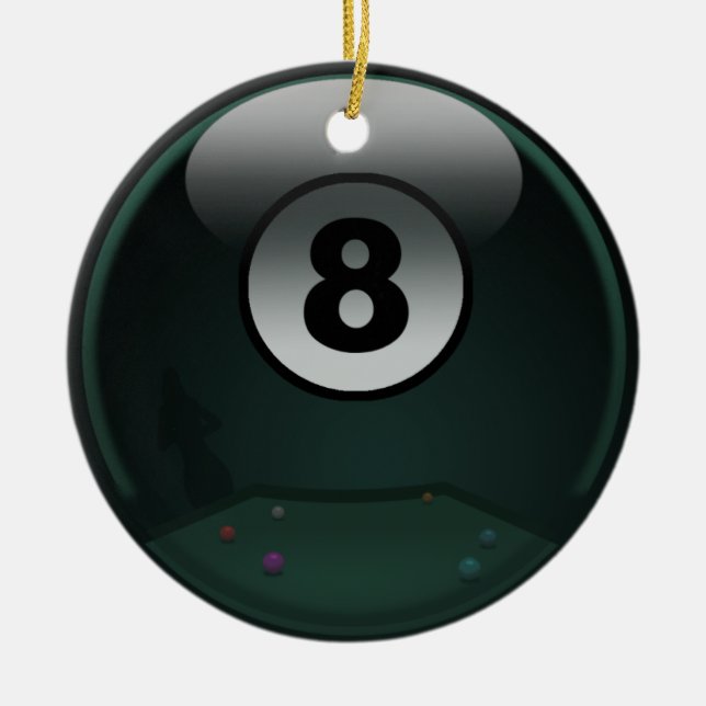 8-Ball Julgransprydnad Keramik (Framsidan)