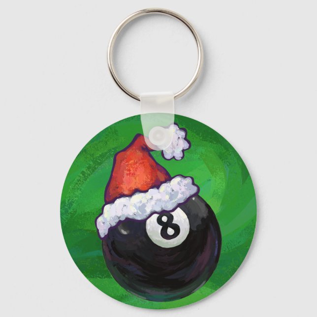 8 Ball julgrön Nyckelring (Framsida)