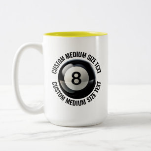 8 Ball & Medium Text GUL 0,44l Custom Två-Tonad Mugg