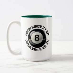 8 Ball & Medium Text JAKTGRÖN 450g Anpassad Två-Tonad Mugg
