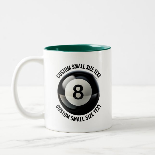 8 Ball & Small Text JAKTGRÖN 325ml Custom Två-Tonad Mugg (Vänster)