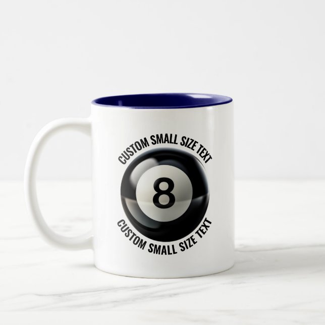8 Ball & Small Text NAVYBLÅ 325ml Custom Två-Tonad Mugg (Vänster)