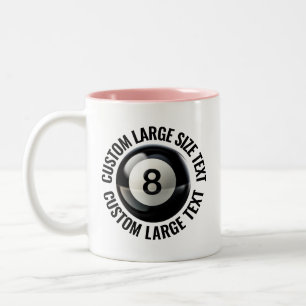 8 Ball & Stor text ROSA 325ml Custom Två-Tonad Mugg
