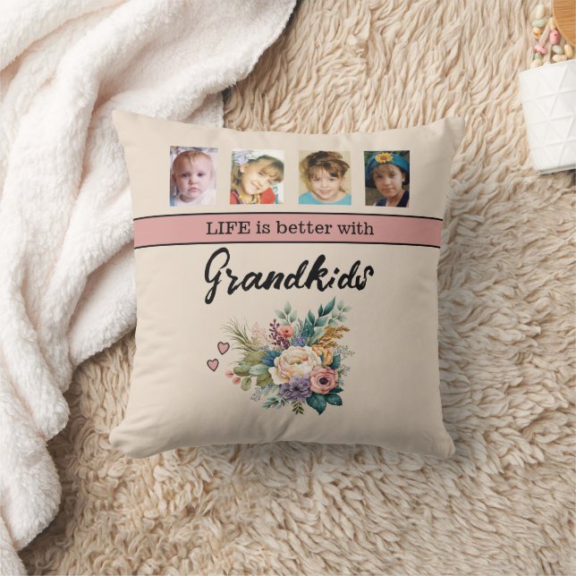 8 barnbarn-blommor rosa kudde (Filt)