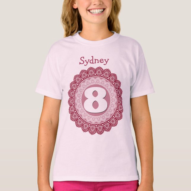 8 Barndagskretsar med Snöre V09C T Shirt (Framsida)