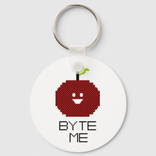 8-Bet byte mig gullig Apple PIXELkonst Nyckelring