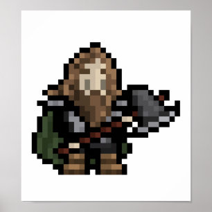 8-Bet den dvärg- PIXELkonstaffischen Poster