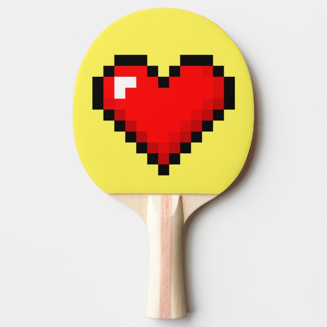 8-Bet hjärta: Paddlar den Retro Gamerpingen Pong Pingisracket (Framsidan)