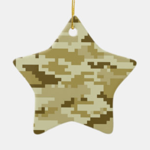 8 bet kamouflage/Camo för den PIXELDigital öknen Julgransprydnad Keramik