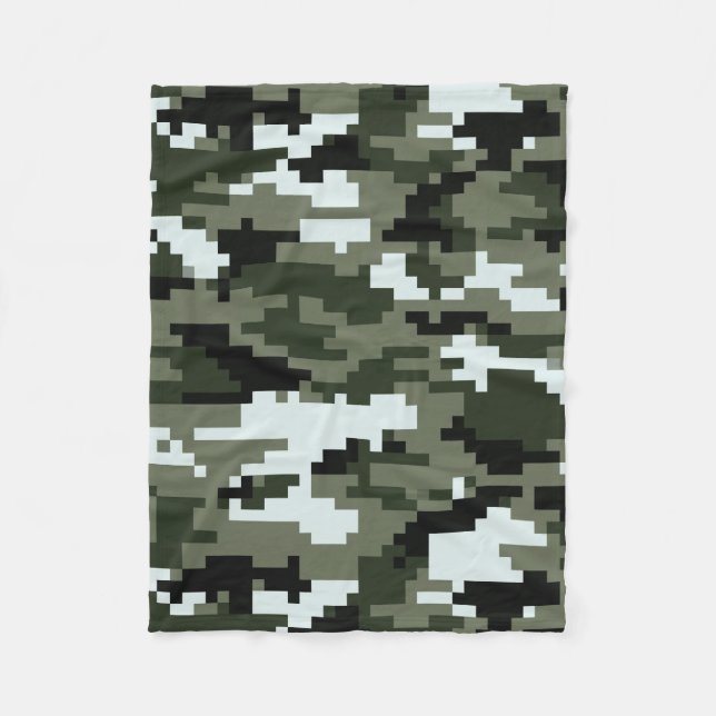 8 bet PIXELDigital stads- kamouflage/Camo Fleecefilt (Framsidan)