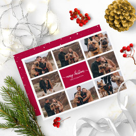 8 bilder Collage Stilig Skript God Jul Inbjudningar