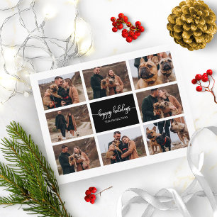 8 bilder Glad jul Collage Svart jul Vykort