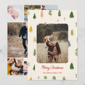 8 bilder God jul granar Julkort