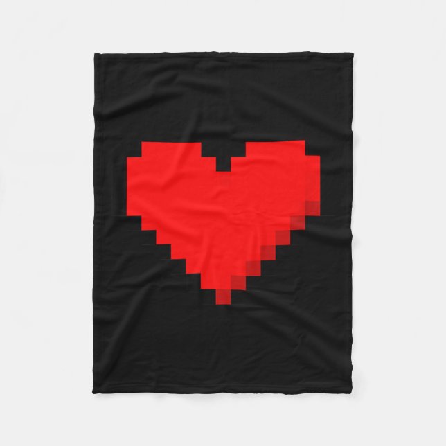 8 Bit Heart Retro Valentines Day Xel Artwork  Fleecefilt (Framsidan)