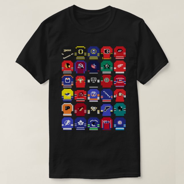 8 Bit Hockey Jerseys T Shirt (Design framsida)