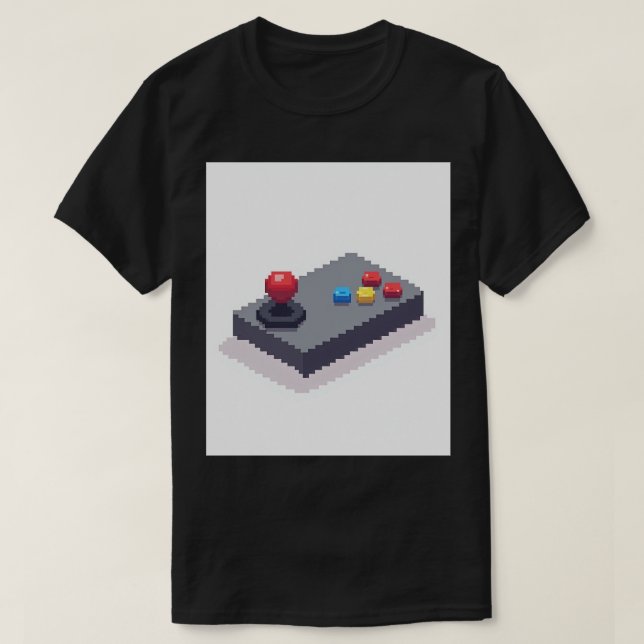 8 Bit Joystick Retro Spelande T Shirt (Design framsida)
