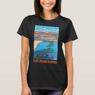 8-Bit Ocean Sunrise-målning av Alfred Fox T Shirt
