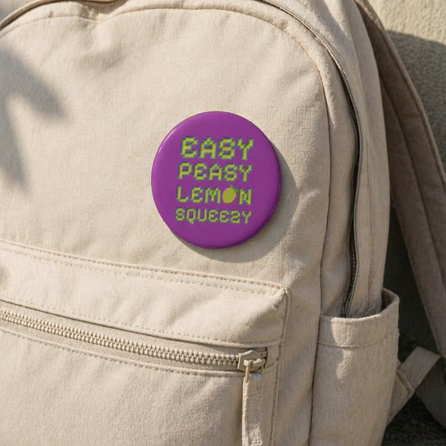 8-Bit Pixel Citron Lila Rund Pinje Knapp (Skapare uppladdad)