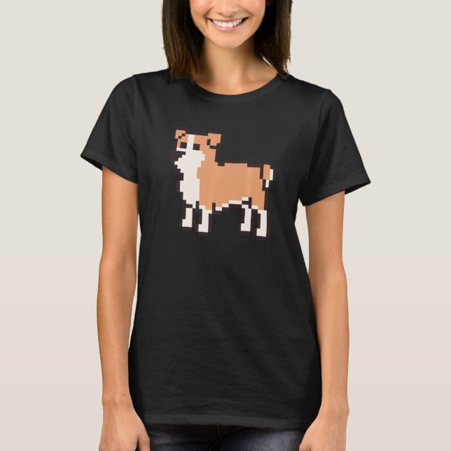 8 Bit Pixel English Bulldog T Shirt (Framsida)