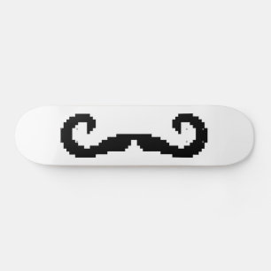 8 Bit Pixel Handlebar Mustasch Skateboard Bräda 21,5 Cm
